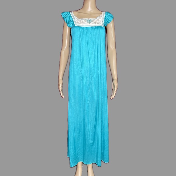 Vintage 80’s Vandemere Pretty Embroidered Lace Long Modest Nightgown Small - Picture 1 of 6